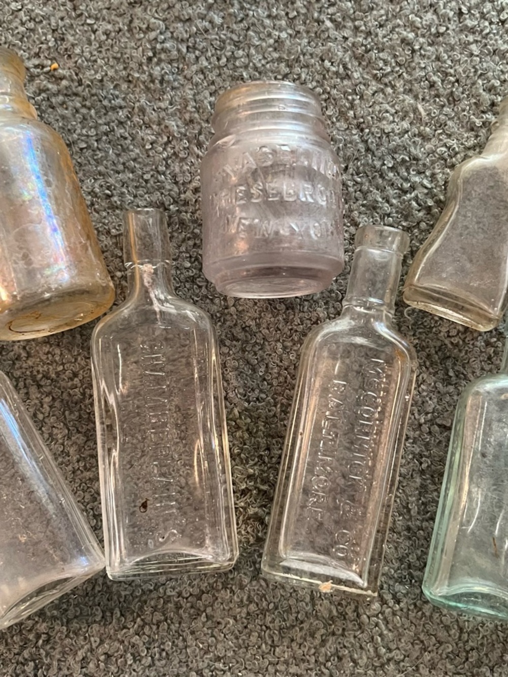 Antique Clear Glass Bottles - Assorted Medicine & Jar Lot 7